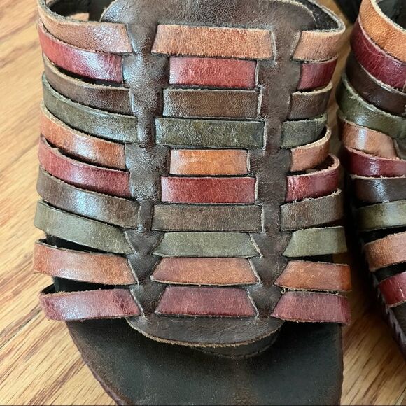 Earth Spirit Birch Leather Boho Colorful Sandals Size 9.5 - Picture 2 of 10
